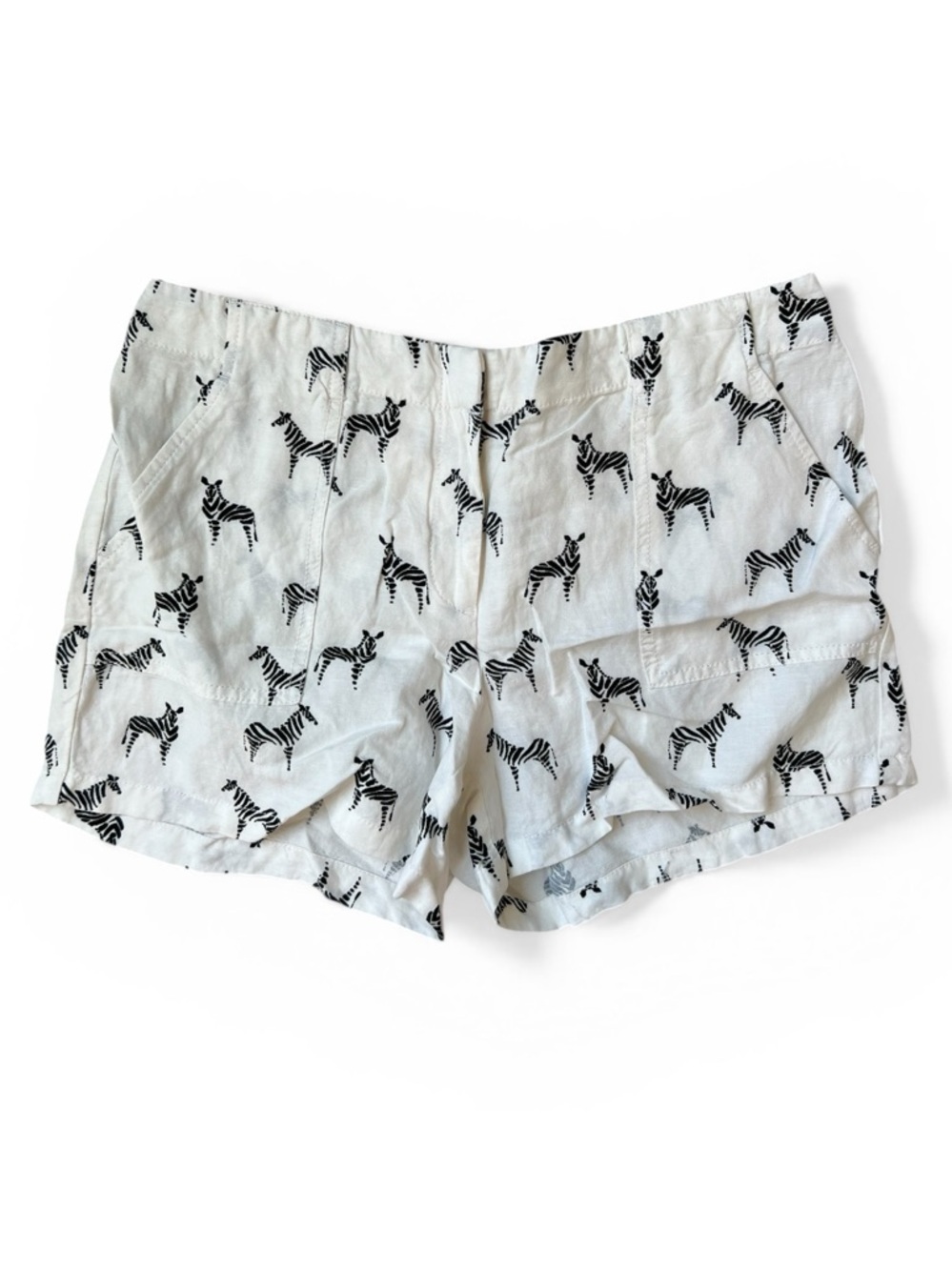 LOFT Linen Zebra Print Shorts